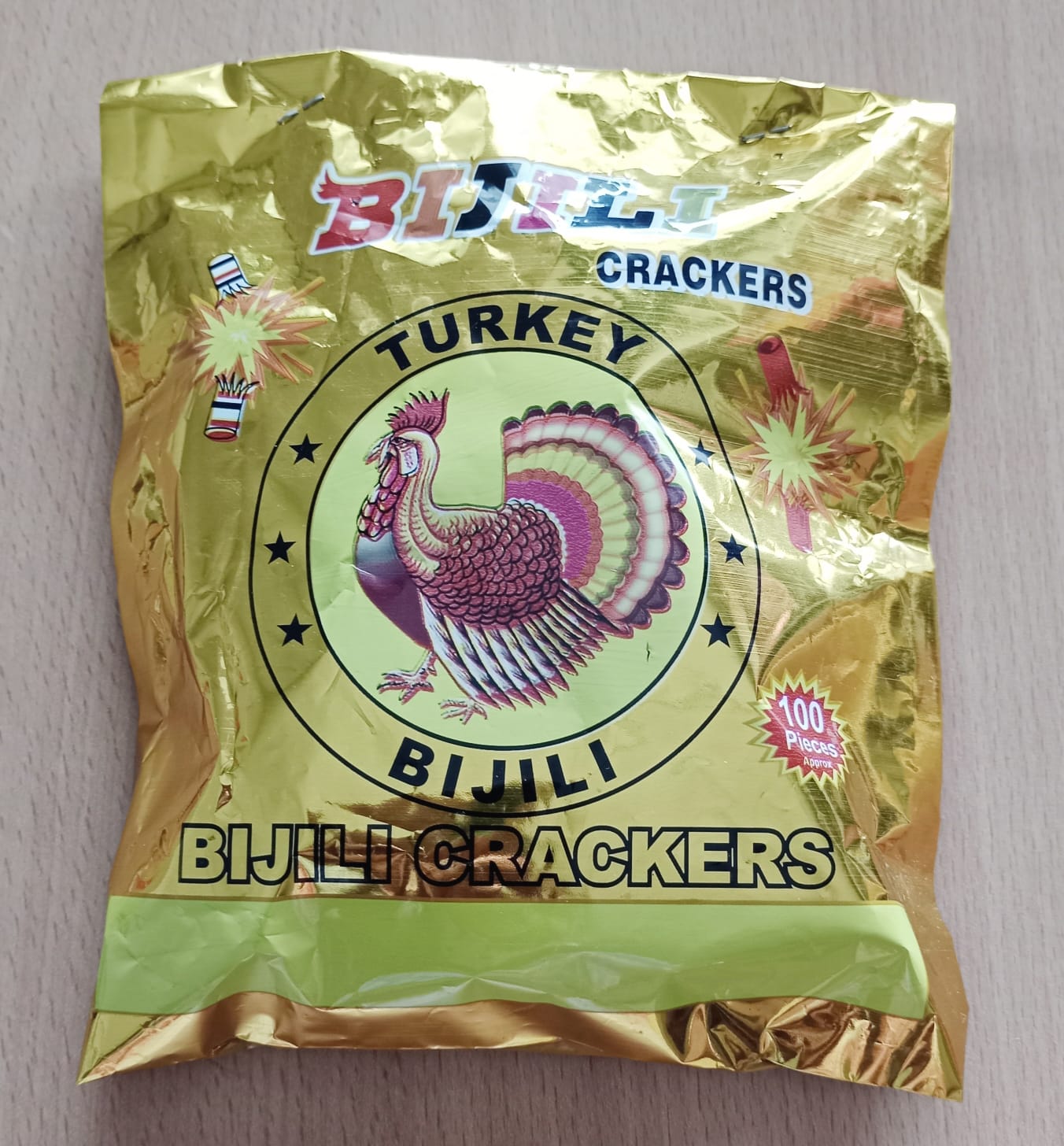 GOLD  RED BIJILI (100 PCS)